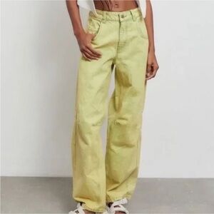 BDG High Rise Loose Baggy Lime Green Pants Size 24 NEW